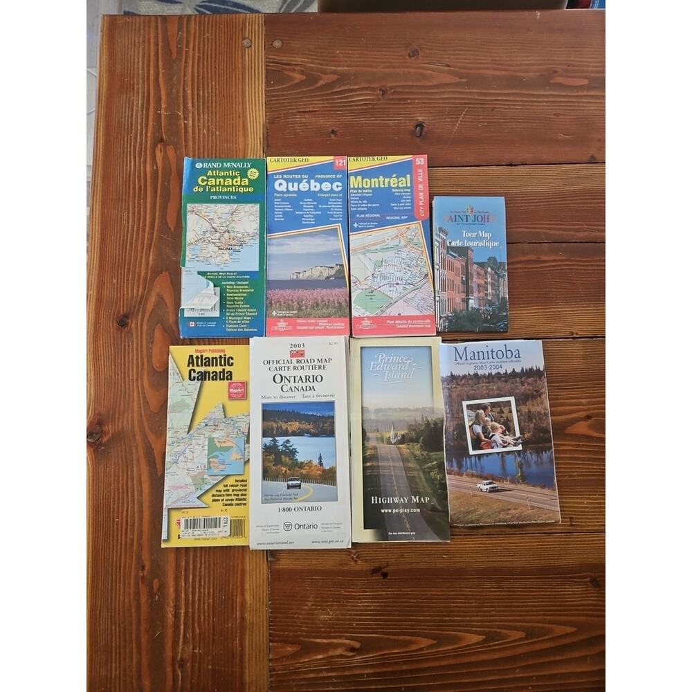 Lot Of 8 Canada Road Maps Years Ranging From 2002-2004